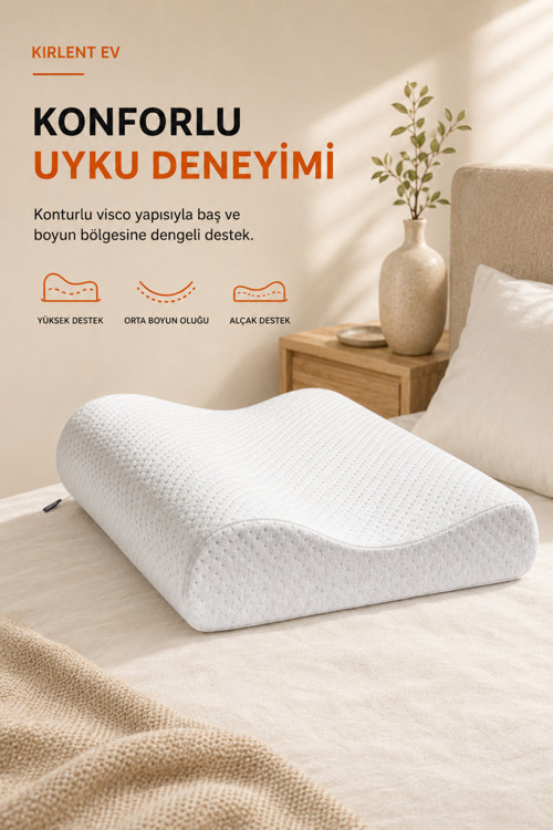 Ortopedik Visko Boyun Yastık,Boyun Fıtık Yastık ,Boyun Düzleşme Yastık,Ortapedik Visko XL 36x56