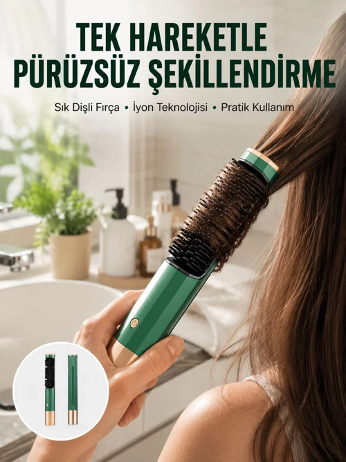 ® Düzleştirici Fırça Saç Düzleştirici Arada Fön Tarak Taşınabilir Yeni Nesil
