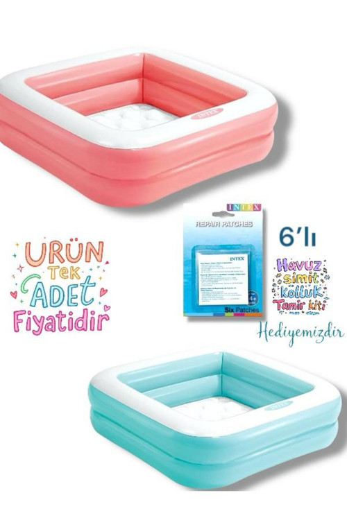 Şişme Taban Mini Kare Havuz 86x86x25 cm RENGİNİZİ BELİRTİNİZ
