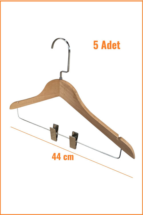 Ahşap Elbise Askısı, 44 cm ( 5 adet )