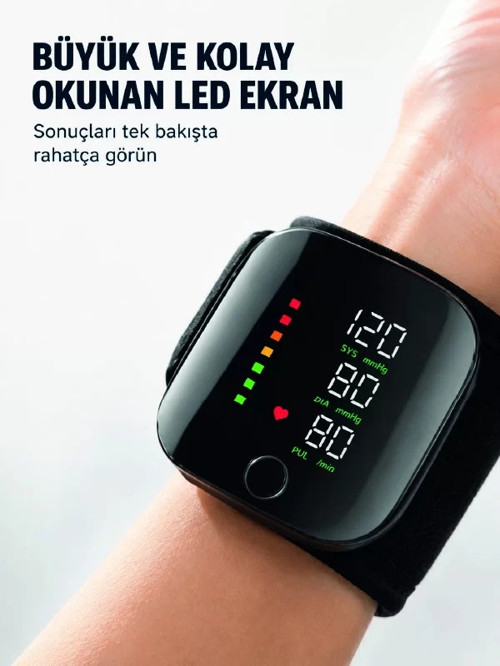 ® Taşınabilir Şarjlı Bilekten Tansiyon Ölçer Pratik Kullanım
