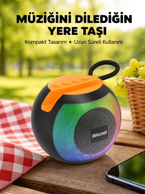 ® RGB Led Işıklı Güçlü Baslı Kablosuz Hoparlör Yeni Nesil