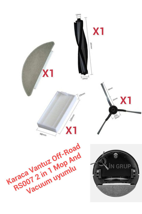 Karaca Vantuz Off-Road RS007 2 in 1 Mop And Vacuum uyumlu yedek parça seti