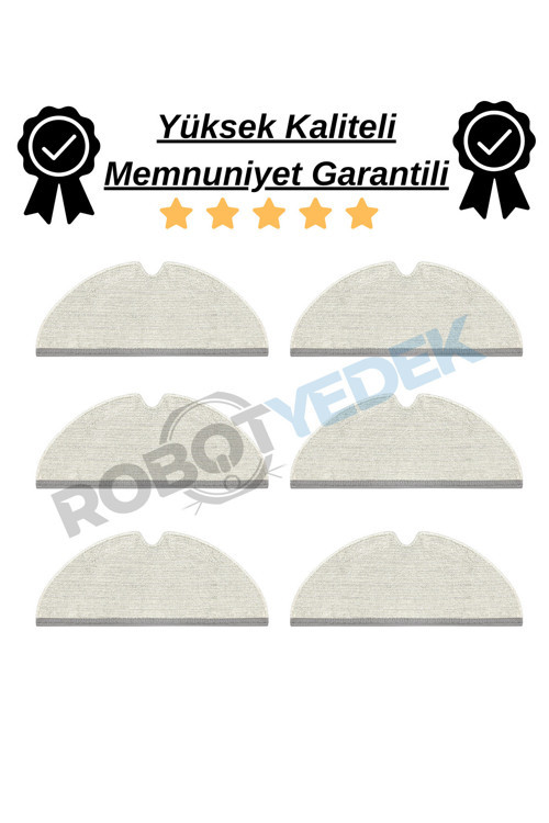 Roborock Q8 Max, Q8 Max Plus (Q8 Max Pro DEĞİL!!!) 6 Adet Mop Fiber Paspas