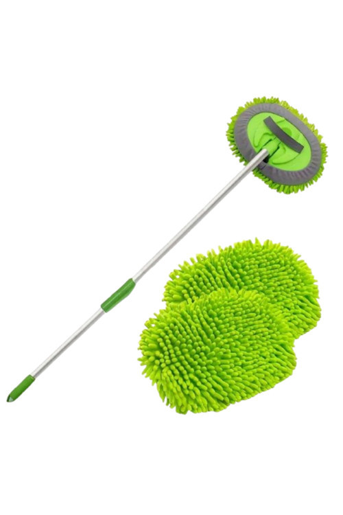 Araç Yıkama Mop Seti Ergonomik Tasarım Yedek Mikrofiber Bezli Mop Seti