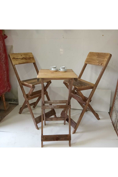 2 Sandalye 1 Masa Bar Takımı Katlanır Set