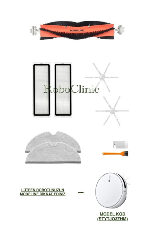Xiaomi Mi Robot Vacuum Mop 2 (STYTJO3ZHM) Robot Süpürge Uyumlu Fırça, Filtre, Mop Seti-9 Parça