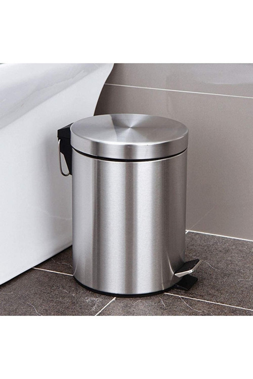 3 Litre Balkon Mutfak, Pedallı Paslanmaz Banyo Metal 3 litre Çöp Kovası Tuvalet 24*17