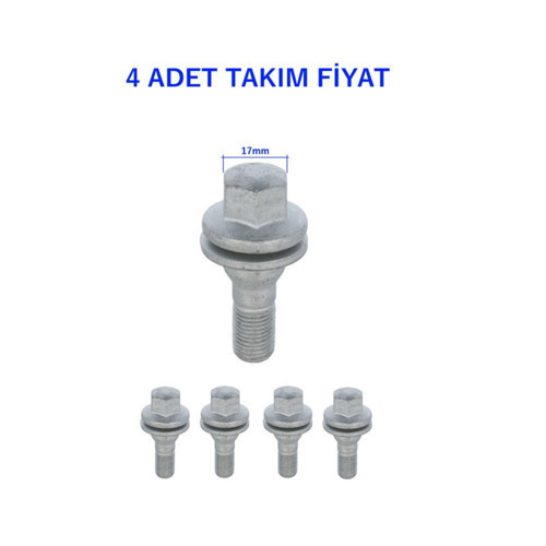 BİJON CİVATASI ÇELİK JANT 4 ADET TK. AA.17mm YM 12X1.25X17 PEUGEOT CITROEN DS OPEL FIAT