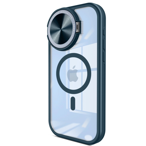 İphone 15 Pro Max Kılıf Teleskop Lens Magsafe Silikon Kapak - Lacivert
