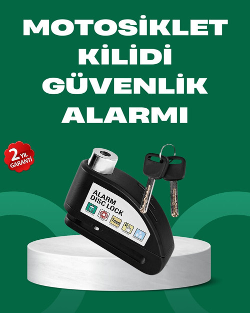 Motosiklet Scooter Bisiklet Tekerlek Disk Kilidi Alarmlı Güvenlik - TEOLSA8658-5483