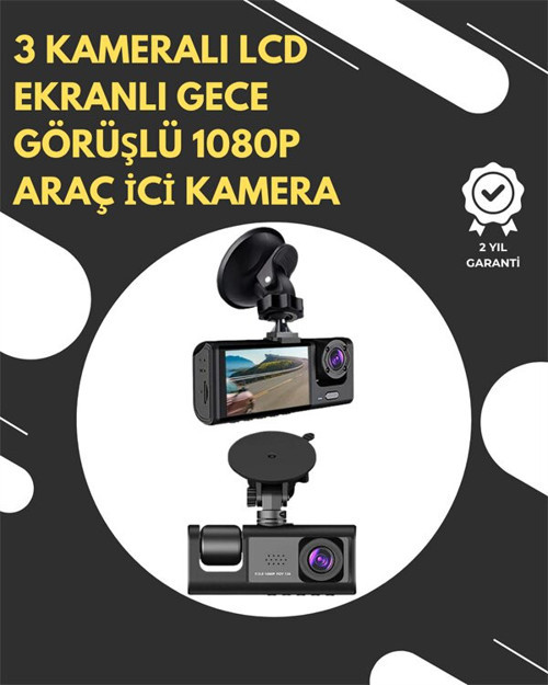 G-Sensör ve Hareket Algılama Destekli 1080p Araç İçi Güvenlik Kamerası - TEOLSA6995-1736