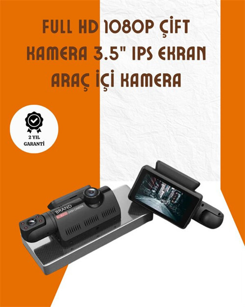 Araç İçi ve Ön Kameralı 3 İnç IPS Ekranlı Full HD Güvenlik Kamerası - TEOLSA6846-7899