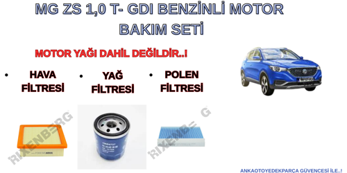 Mg Zs 1,0T Bakım Seti - Gdı (2022) 1,0 Motor Benzinli
