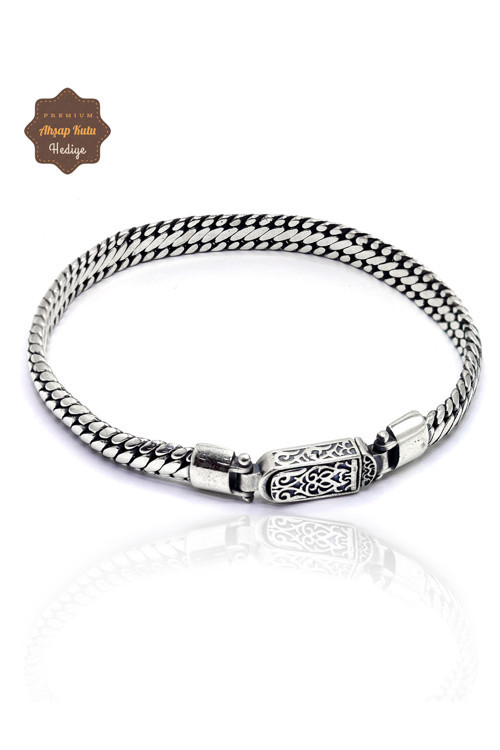 Örgü Model 925 Ayar Saf Gümüş Erkek Bileklik 201025531