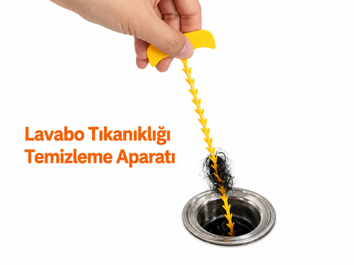Lavabo Gideri Saç ve Tıkanıklık Temizleme Aparatı | Gider Açıcı Temizlik Çubuğu | Banyo ve Mutfak