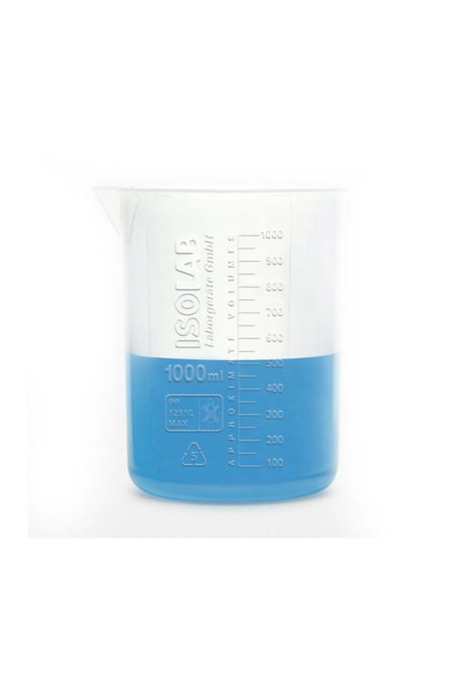 Isolab Plastik Beher 1000 Ml - Kısa Form – Kabartma Skala 1 Adet