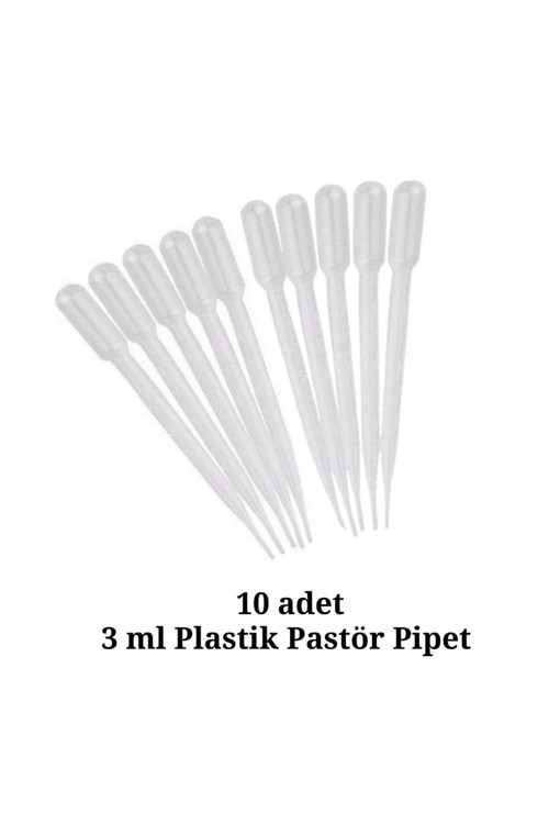 10 Adet 3 Ml Pastör Pipet / Damlalık 1.Kalite