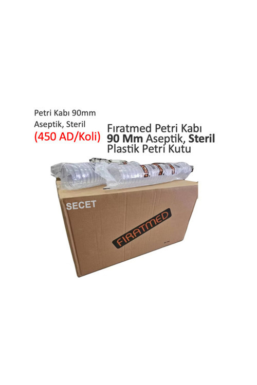 Fıratmed Petri Kabı 90 Mm Aseptik, Steril Plastik Petri Kutu (450 Ad/Koli)