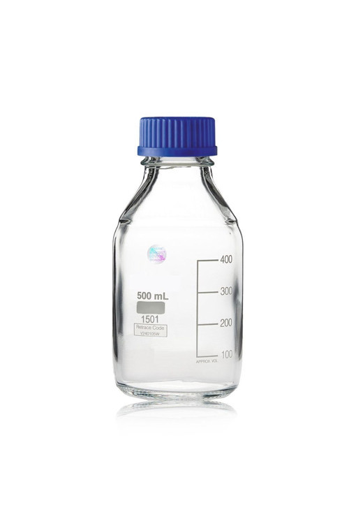 Cam Otoklav Şişe 500 Ml - Vida Kapaklı Boş Şişe - 100% Borosilikat - Contalı - Otoklavlanabilir