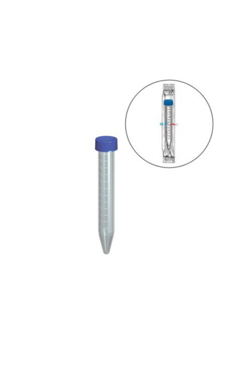 Santrifüj Tüpü Mavi Kapaklı -Steril 15 Ml- Tek Tek Poşetli - Falkon Tüpü- 50 Adet/Paket