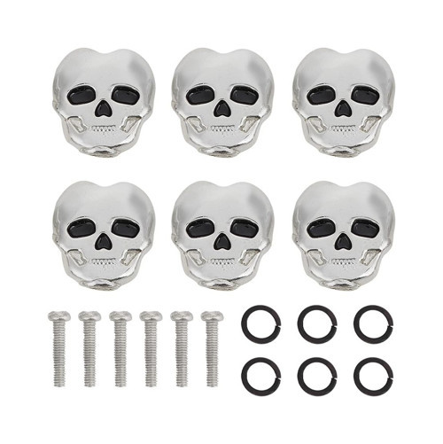 Gümüş Krom Kuru Kafa Gitar Akort Burgu Kulakçığı Başlığı (6'lı Set)