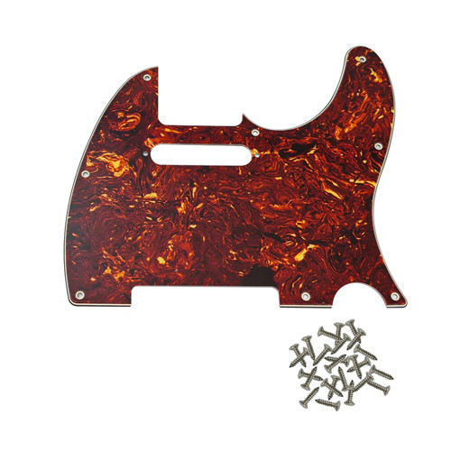 Telecaster Uyumlu Elektro Gitar Pickguard 8 Delikli Kırmızı Alev Desenli