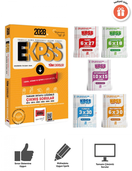 Yargı 2028 EKPSS Tüm Adaylar İçin Tüm Dersler Genel Görme ve İşitme 2 Adaylar İçin 10 Yıl Çıkmış Sor