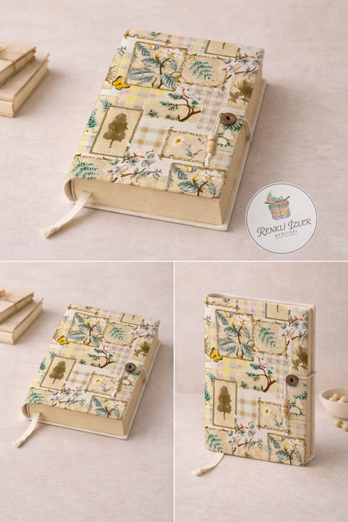 Floral Book Sleeve, Embroidered Look Cover, Cottagecore Reader Pouch (A5 Books)