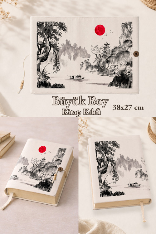 Sakura Collection | 38X27 Cm Büyük Boy Kitap Kılıfı | Rahle Boy Uyumlu