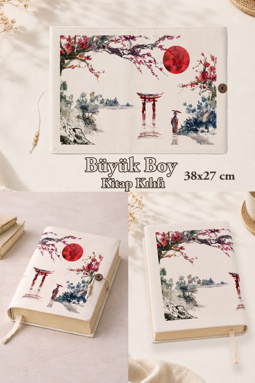 Sakura Collection | 38X27 Cm Büyük Boy Kitap Kılıfı | Rahle Boy Uyumlu