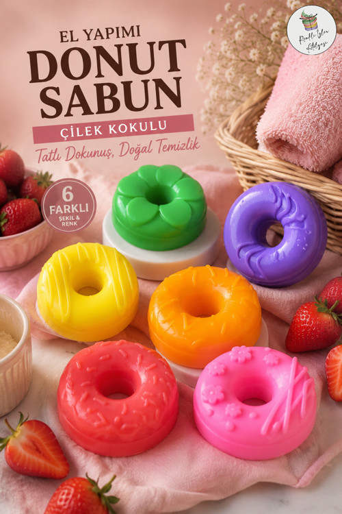 Çilek Rüyası Donut Seti 6'Lı Sabun