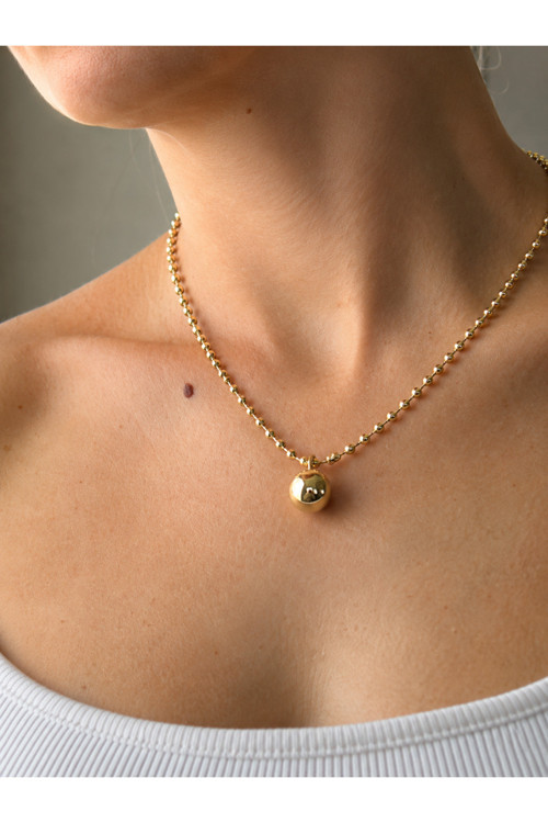 Nola Gold Minimal Top Uçlu Paslanmaz Çelik Kolye