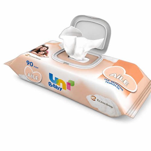 3 PAKET Uni Baby Islak Mendil Aile 90'lı