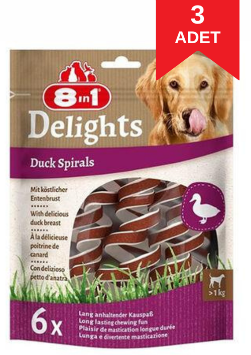Delights Duck Spirals Ördekli Burgu Köpek Ödülü 6`lı X 3 Adet