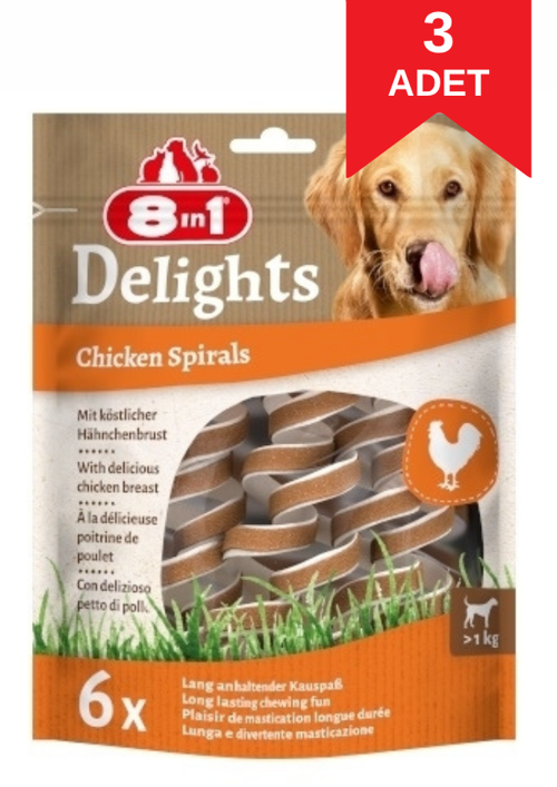 Smart Delights Chicken Spirals Tavuklu Burgu Köpek Ödül Maması 6'lı 60 Gr X 3 Adet