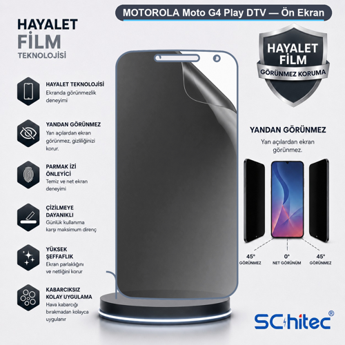 MOTOROLA Moto G4 Play DTV Uyumlu Ön Yüzey Hayalet Privacy Hidrojel Ekran Koruyucu