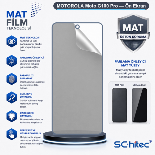 MOTOROLA Moto G100 Pro Uyumlu Ön Yüzey Mat Hidrojel Ekran Koruyucu