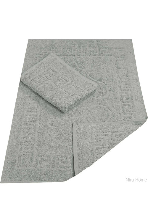 2 Li Banyo Ayak Havlusu Pamuk 50X70 Cm Menesch Gri