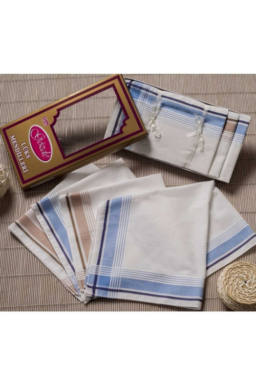 Sarı Kutulu 46X46 Cm 12 Adet Kumaş Mendil-Gsk 03