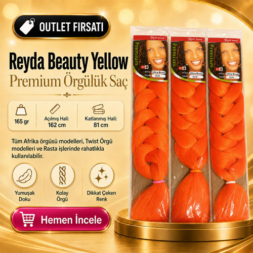 3 Paket / Afrika Örgüsü Ve Rasta İçin Sentetik YELLOW