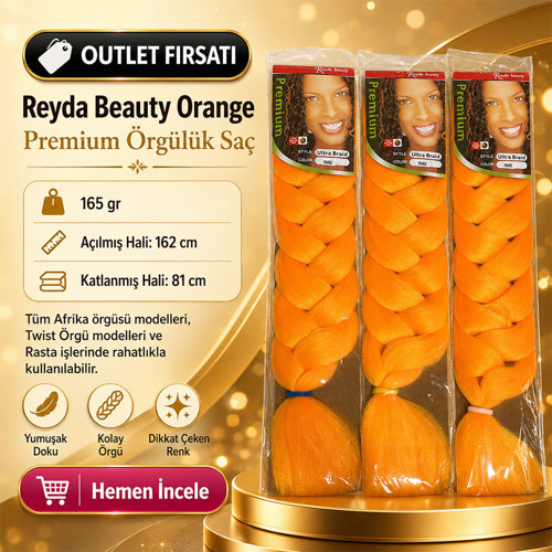 3 Paket / Afrika Örgüsü Ve Rasta İçin Sentetik ORANGE