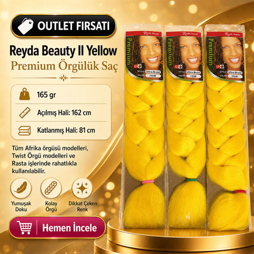 3 Paket / Afrika Örgüsü Ve Rasta İçin Sentetik YELLOW2