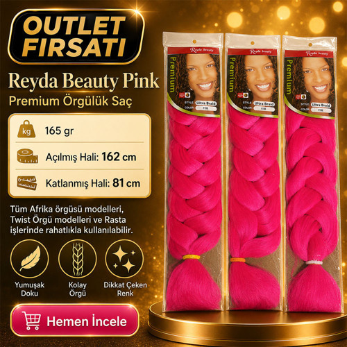 3 Paket / Afrika Örgüsü Ve Rasta İçin Sentetik PINK