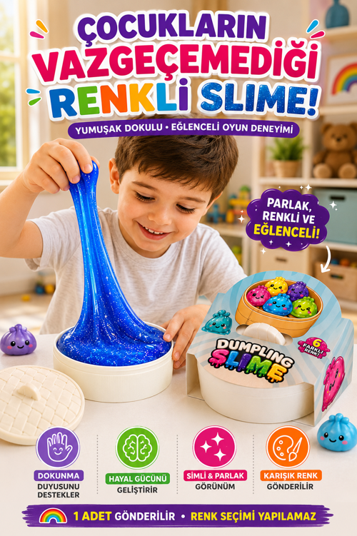 Slime Oyun Jeli Simli Karışık Renk Streç Hamur Eğitici Duyusal Oyun Motor Beceri Geliştiren Oyuncak