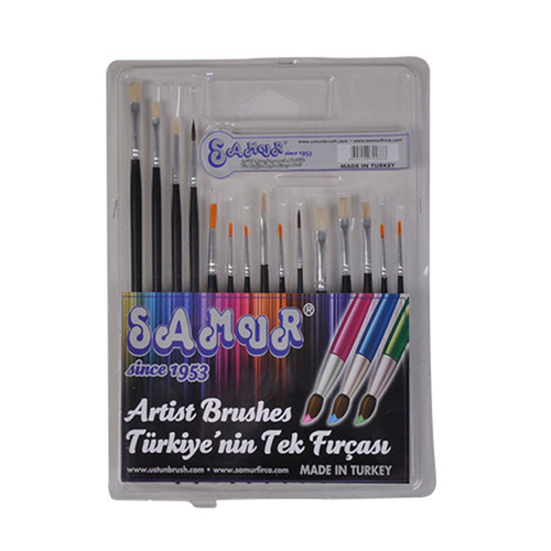 Sulu ve Yağlı Akrilik Fırçası 15 Li Set