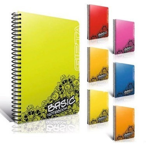 Basic A4 Plastik Kapak Spiralli Defter Kareli 96 Yaprak 1541 (Karışık Renk, 1 Adet)