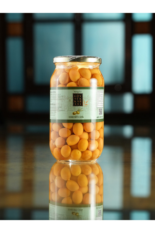 Edremit Çizik Yeşil Zeytin 600 Gr - Cam Kavanoz