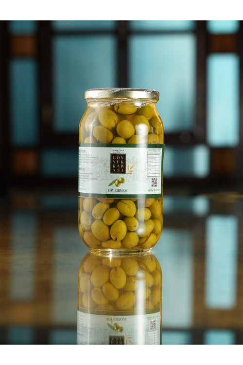 Naturel Köy Kırması Yeşil Zeytin Goo Gr. - Cam Kavanoz - Mudanya Yöresi
