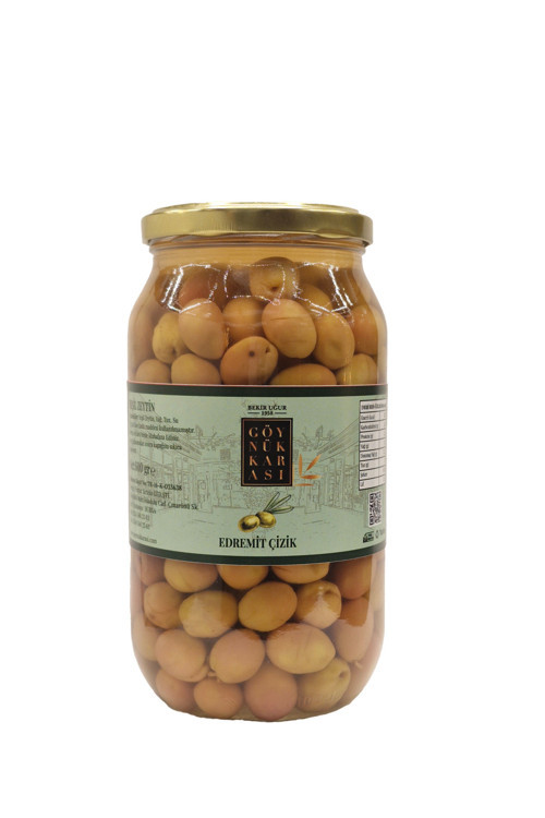 Naturel Edremit Çizik Yeşil Zeytin 600 Gr
